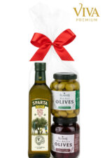 🎁 Sparta Gold extra panenský olivový olej  + Mix oliv černé Kalamata a zelené Chalkidiki