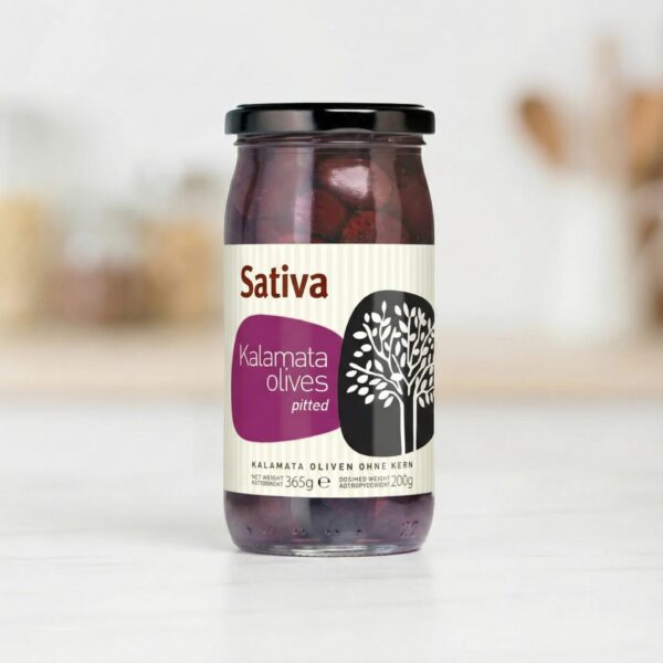 Přírodní černé olivy bez pecky Sativa